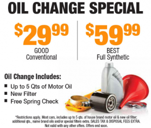 Oil Change Special from $29.99