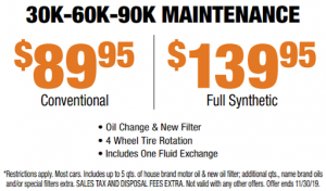30k-60k-90k Maintenance Service from $89.95